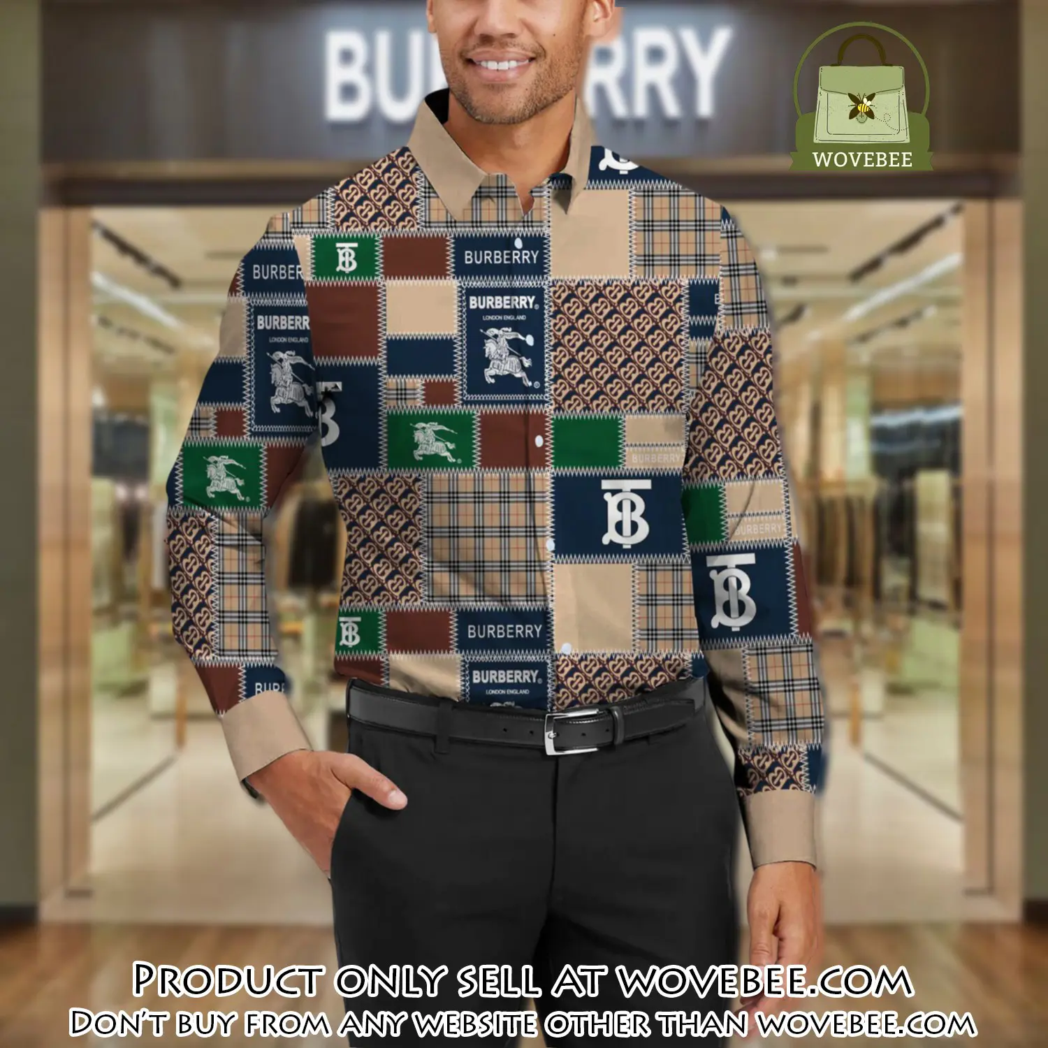 Burberry long sleeves button down shirt for elegant men lsb1006 wvb1045471